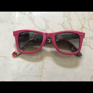 Pink RayBan sunglasses